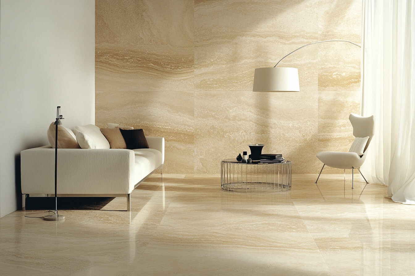 travertine flooring and wall cladding